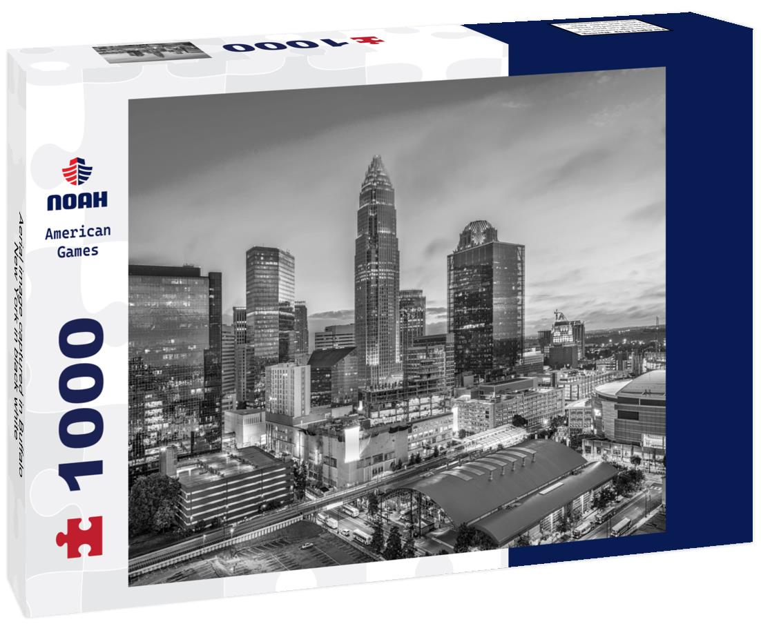 Noah Jigsaw Puzzle Aerial image captured in Buffalo New York in black white 1000 pieces