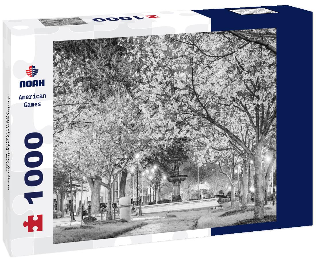 Noah Jigsaw Puzzle Indianapolis skyline Indiana US in black white 1000 pieces