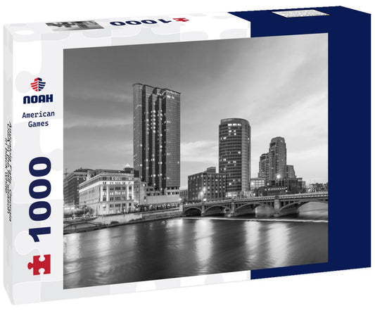 Noah Jigsaw Puzzle Amicalola Falls, Georgia, USA in the fall season in black white 1000 pieces