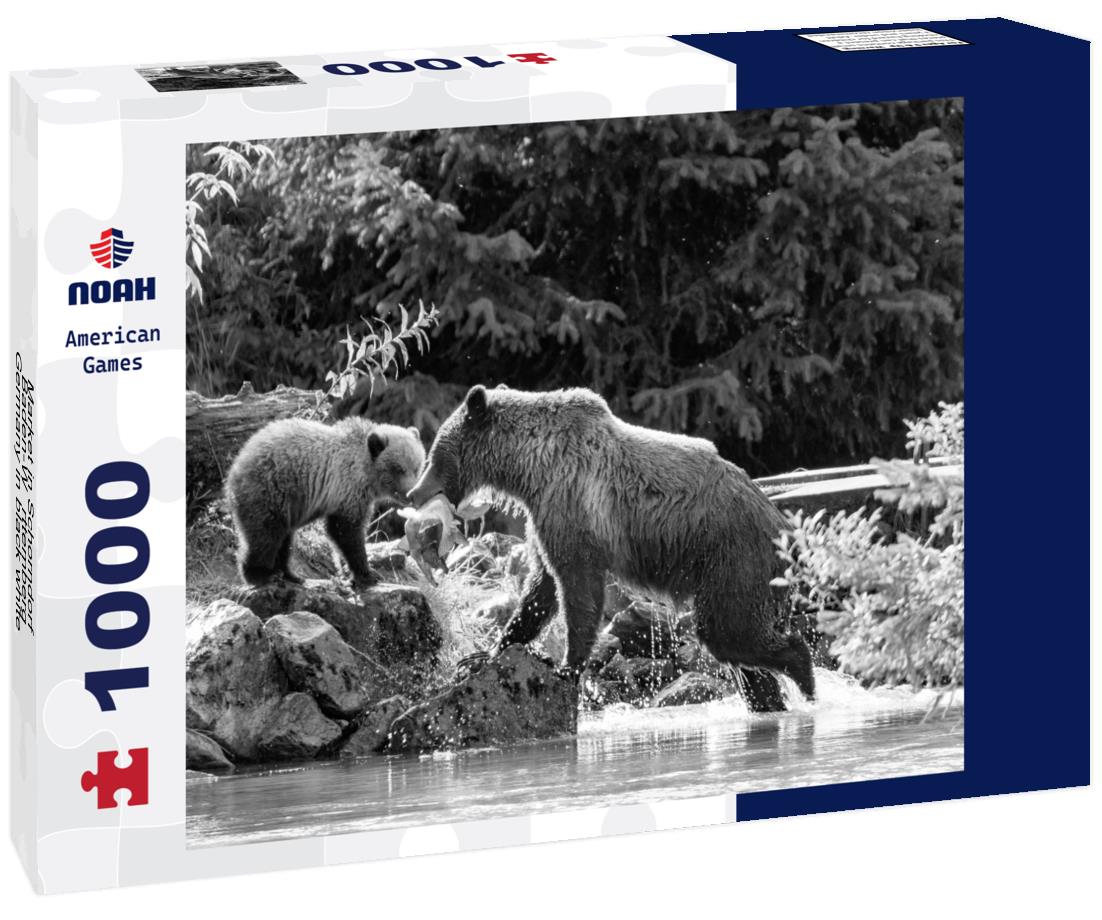 Noah Jigsaw Puzzle Market in Schorndorf, Baden-Württemberg, Germany in black white 1000 pieces