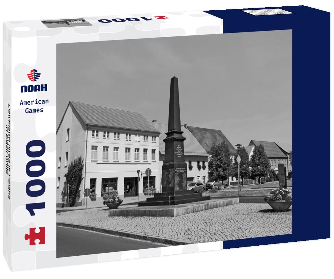 Noah Jigsaw Puzzle Downtown Nysa in Poland in black white 1000 pieces