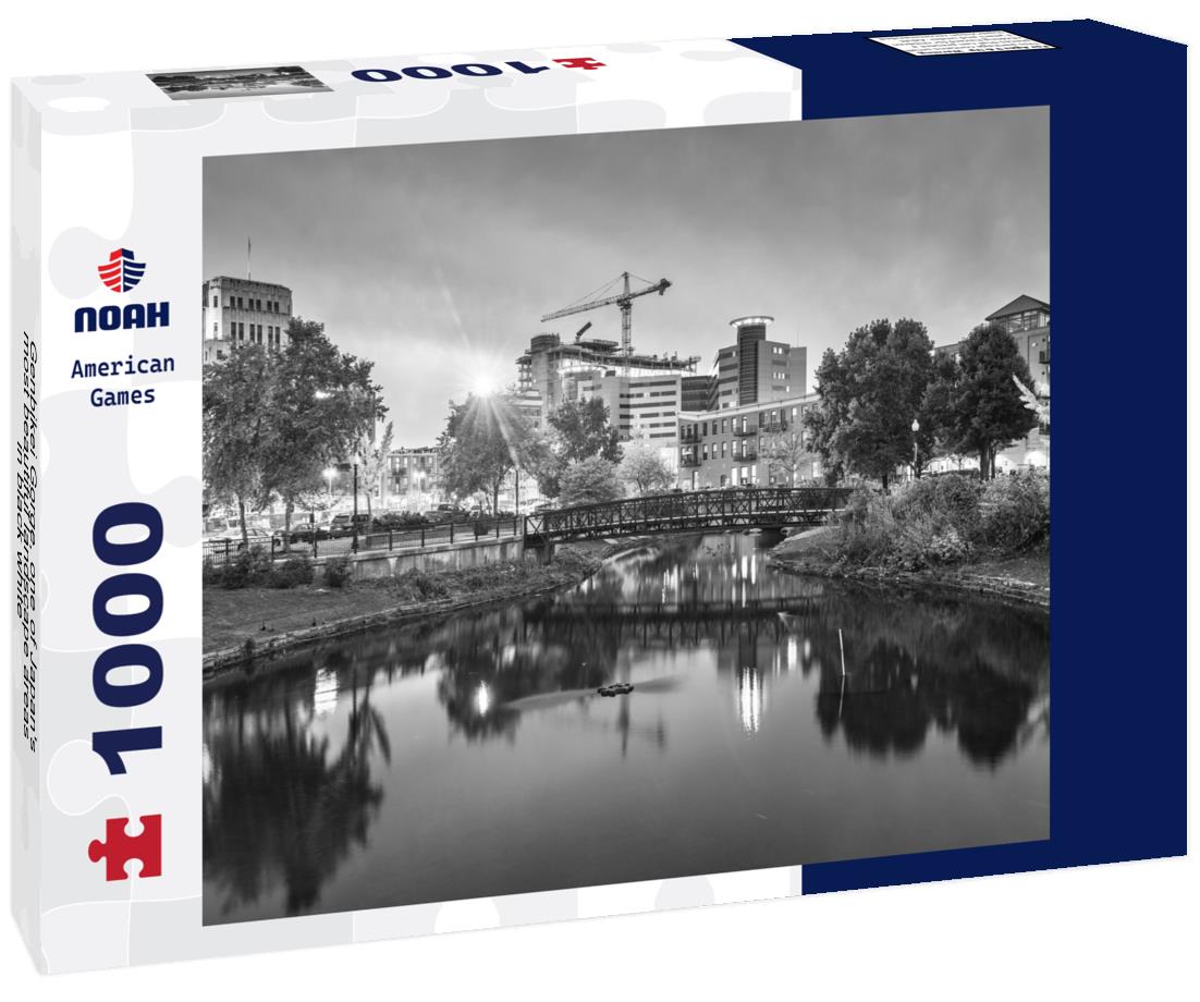 Noah Jigsaw Puzzle Genbikei Gorge, one of Japan's most beautiful landscape areas in black white 1000 pieces