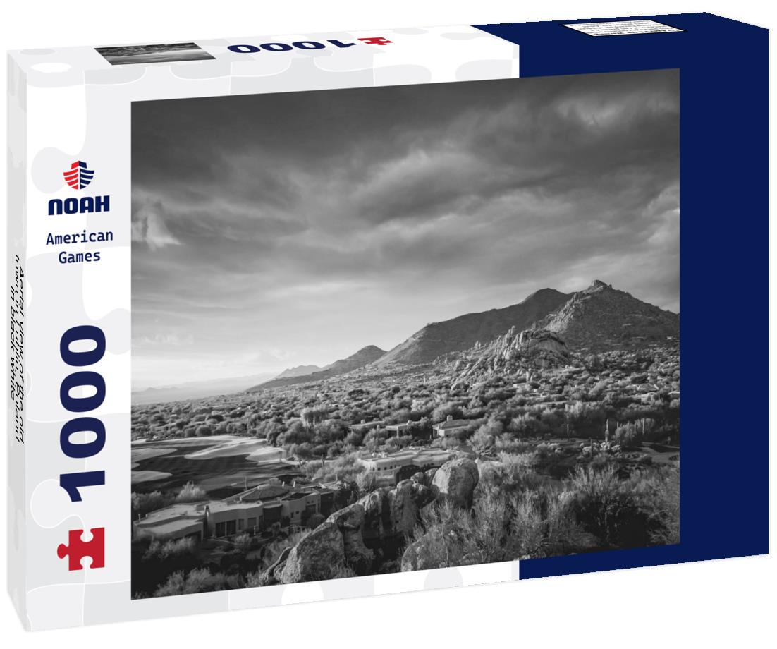 Noah Jigsaw Puzzle Aerial view of the old town in Lublin, Poland in black white 1000 pieces