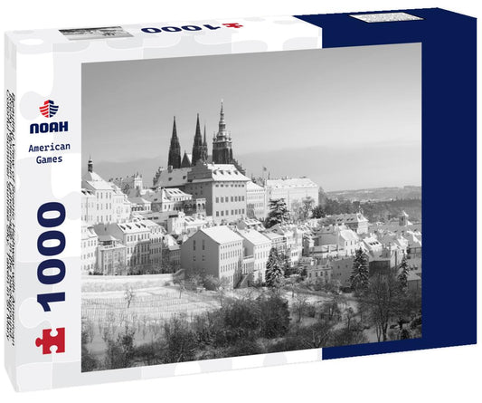 Noah Jigsaw Puzzle Beautiful View of Scenic Highway with American Rocky Mountain Landscape in the background. Colorful Summer Sunrise Sky. Taken in St Mary, Montana, United States in black white 1000 pieces