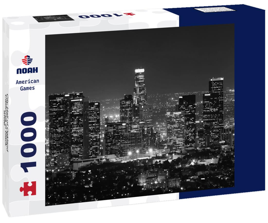 Noah Jigsaw Puzzle City Hall of Oakland, California in black white 1000 pieces