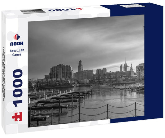 Noah Jigsaw Puzzle Aerial View of the College Town of Manhattan, Kansas in Summer in black white 1000 pieces