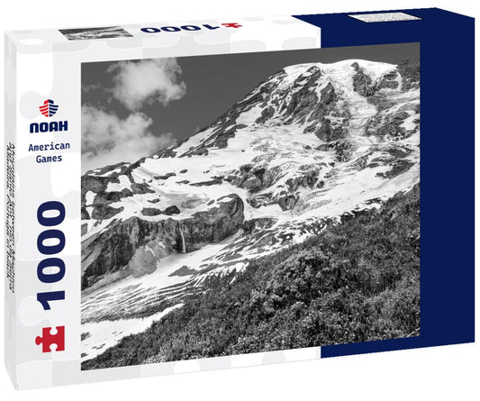 Noah Jigsaw Puzzle Mountains between Machico and Santo António da Serra, Madeira, Portuga in black white 1000 pieces