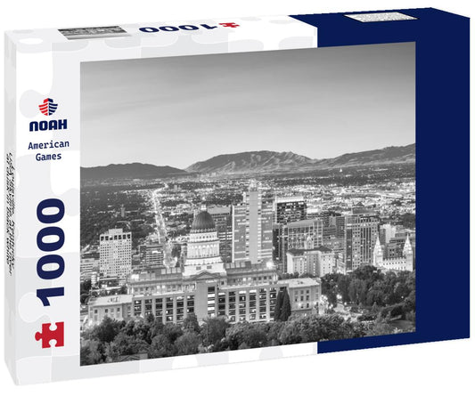 Noah Jigsaw Puzzle Louisville, Kentucky, USA Skyline at the river at dusk in black white 1000 pieces