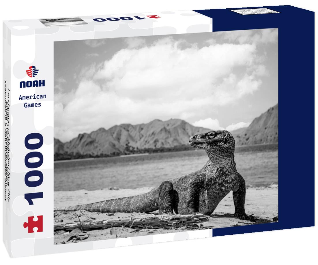 Noah Jigsaw Puzzle Landscape of Makuhari New City, Chiba Prefecture, Japan. Makuhari is a new business district near Tokyo in black white 1000 pieces