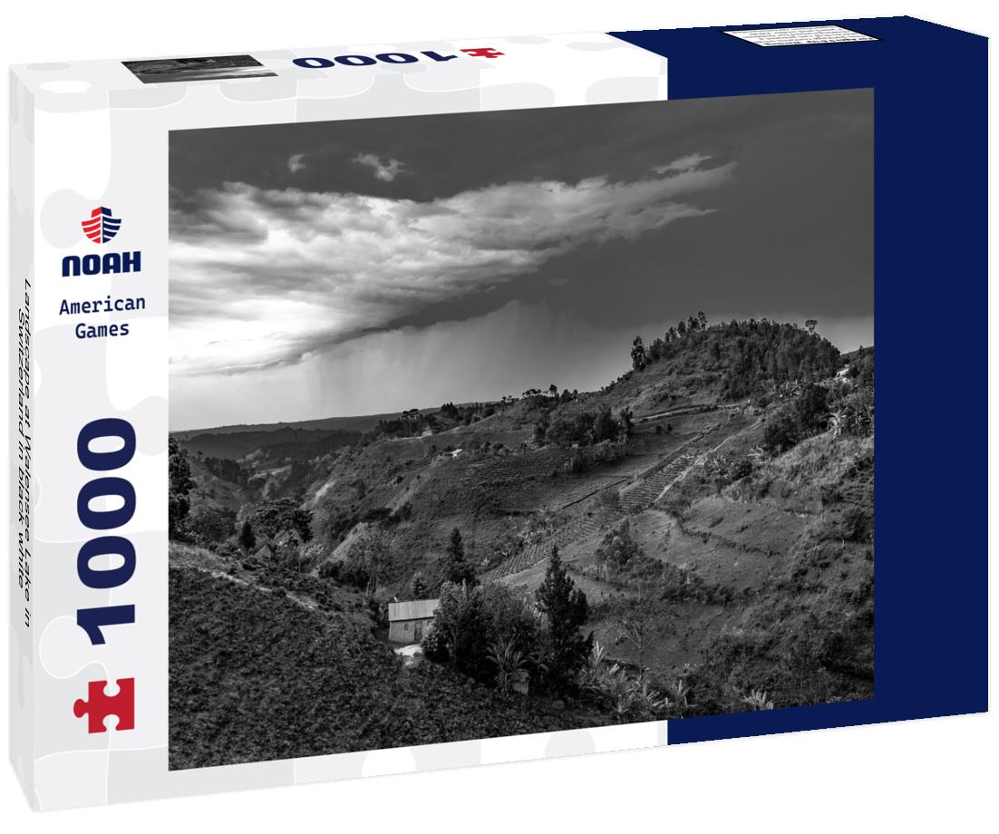 Noah Jigsaw Puzzle Landscape at Walensee Lake in Switzerland in black white 1000 pieces