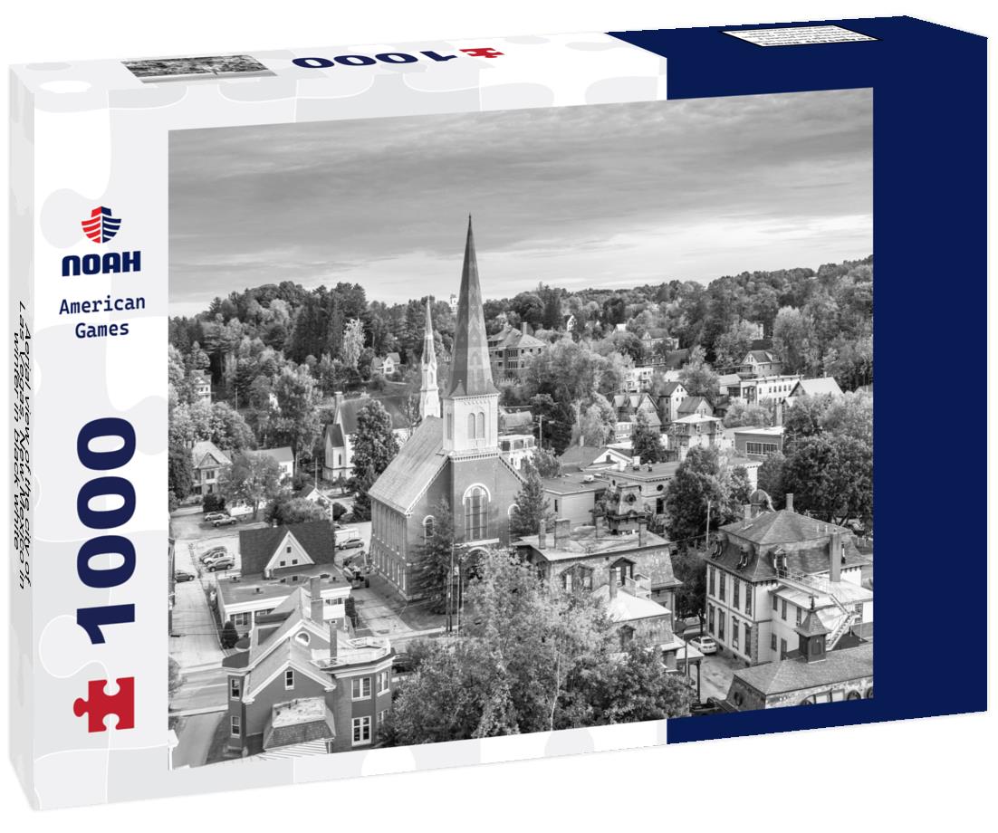 Noah Jigsaw Puzzle Aerial view of the city of Las Vegas, New Mexico in winter in black white 1000 pieces