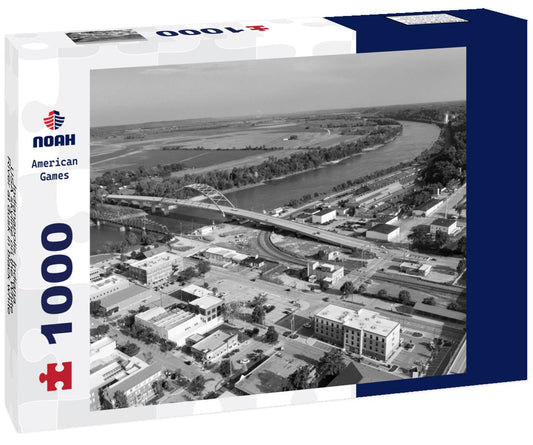 Noah Jigsaw Puzzle Indianapolis, Indiana, USA skyline on the White River at dusk in black white 1000 pieces