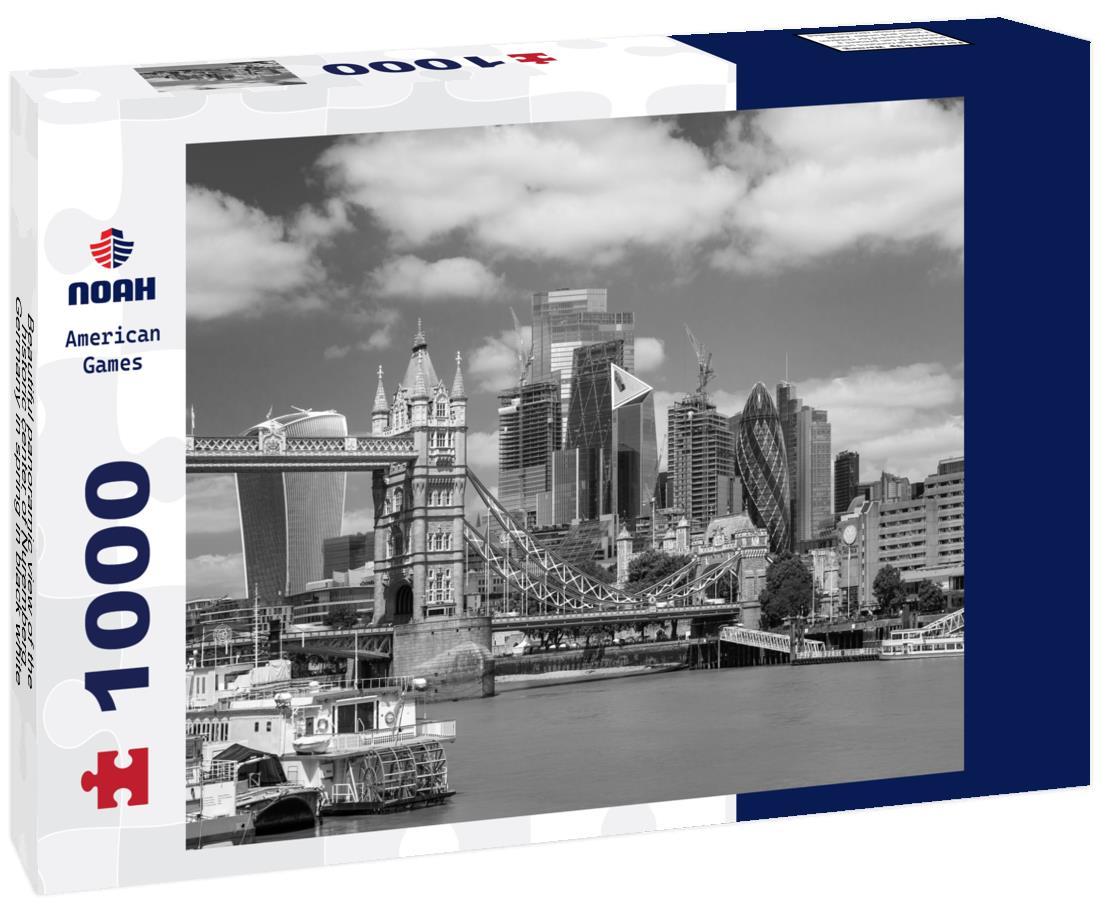 Noah Jigsaw Puzzle Beautiful panoramic view of the historic center of Nuremberg, Germany in spring in black white 1000 pieces