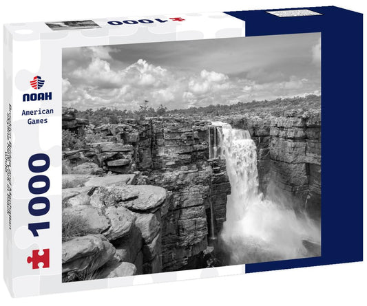 Noah Jigsaw Puzzle Brooklyn Bridge and Manhattan skyline New York in black white 1000 pieces