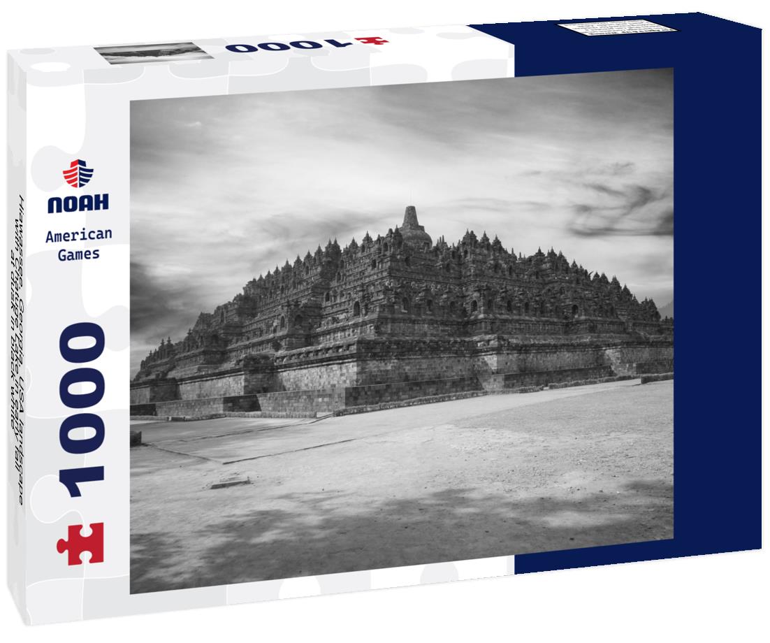 Noah Jigsaw Puzzle Hiawassee, Georgia, USA landscape with Chatuge Lake in early fall at dusk in black white 1000 pieces