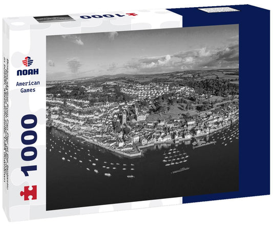Noah Jigsaw Puzzle Boston skyline from Fan Pier at the fantastic twilight time with smooth water river in boston, Massachusetts, USA downtown skyline in black white 1000 pieces