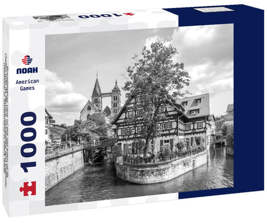 Noah Jigsaw Puzzle Breathtaking view of the old town of St. Gallen with its famous monastery and Catholic cathedral in Switzerland in black white 1000 pieces
