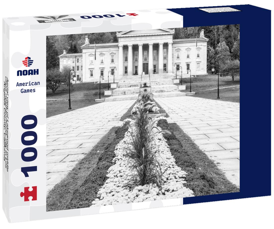 Noah Jigsaw Puzzle Aerial view of Lakewood middle class neighborhood, city in Los Angeles County, California, United States in black white 1000 pieces