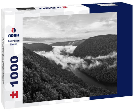 Noah Jigsaw Puzzle A famous picturesque mountain resort village in the Pedoulas area in the Troodos mountains of Cyprus in black white 1000 pieces