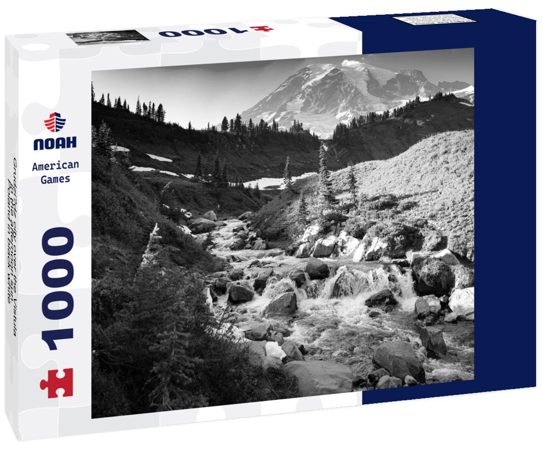 Noah Jigsaw Puzzle Grudziadz city over the Vistula in the afternoon sun. Poland in black white 1000 pieces