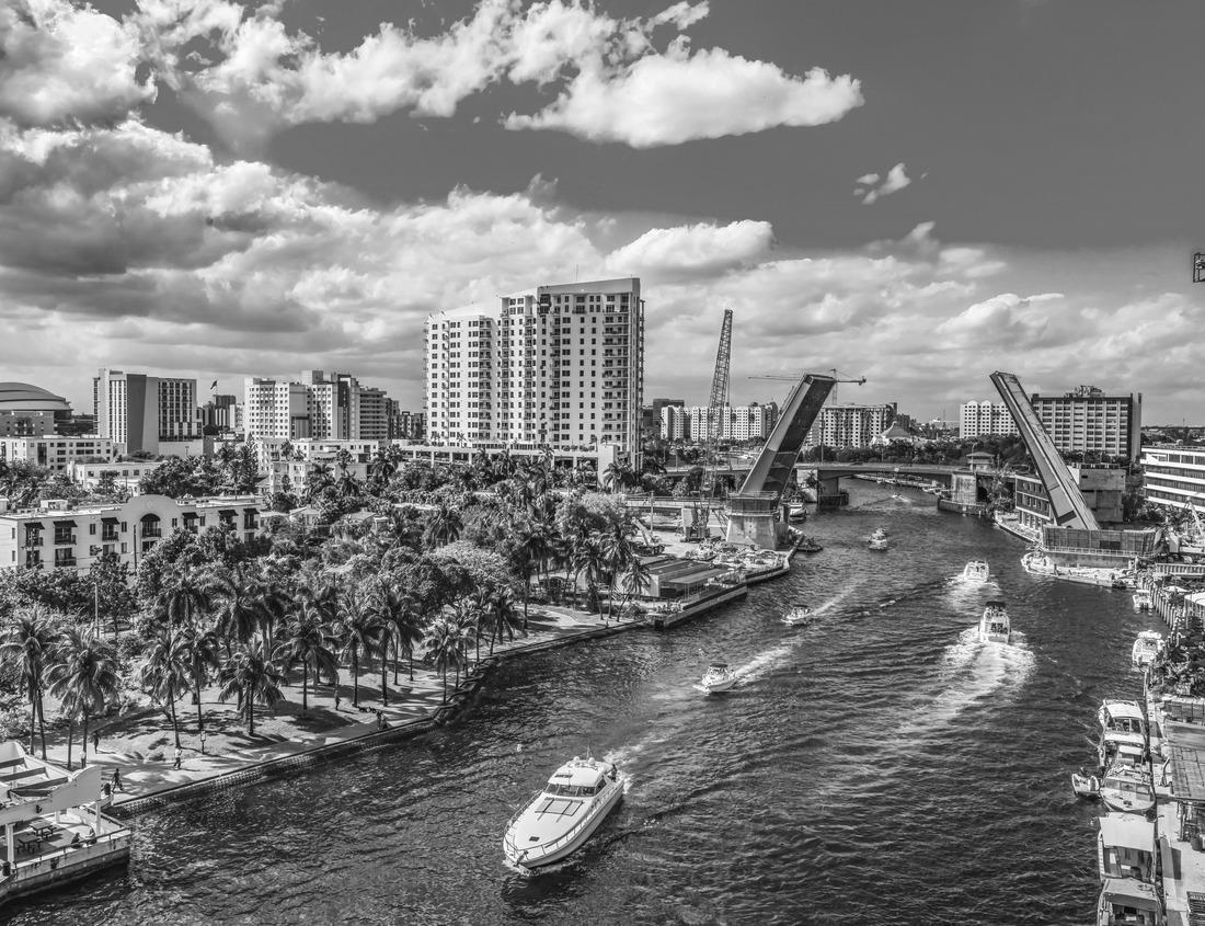 Noah Jigsaw Puzzle Aerial daytime view of the downtown area of Thousand Oaks, California, USA in black white 1000 pieces