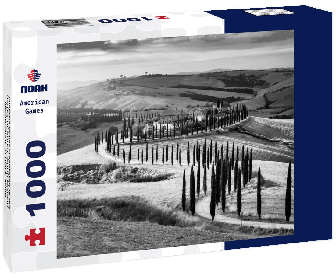 Noah Jigsaw Puzzle Historic tower Hoofttoren in the harbor of Hoorn, North Holland, Netherlands in black white 1000 pieces