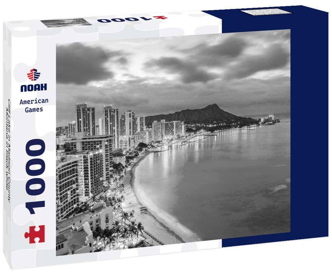 Noah Jigsaw Puzzle Cliff Lake in Madison County Montana in black white 1000 pieces