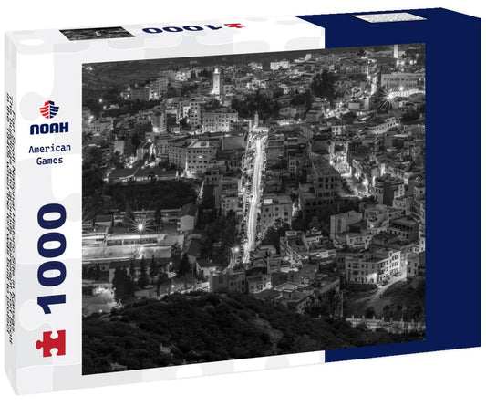 Noah Jigsaw Puzzle Fort Scott National Historic Site in Kansas. The buildings and grounds represent Fort Scott in the 1840s when the fort was built to protect the permanent Indian frontier in black white 1000 pieces