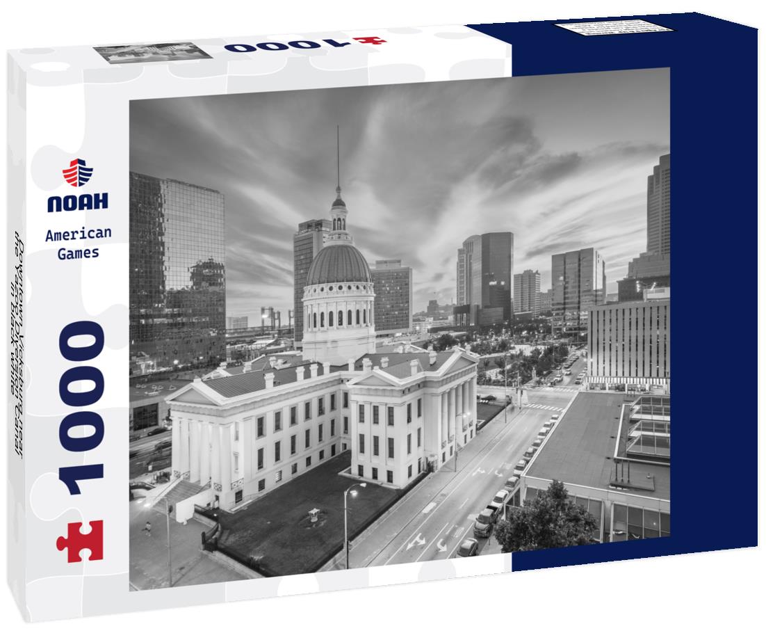Noah Jigsaw Puzzle Downtown Vicksburg near the Yazoo Diversion Canal in black white 1000 pieces