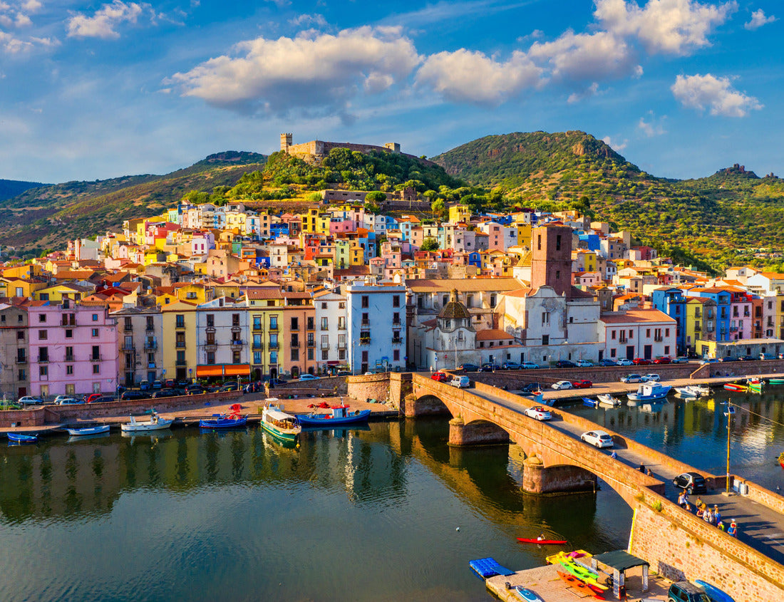 Noah Jigsaw Puzzle Aerial view of the beautiful village of Bosa with colorful houses and a medieval castle. Bosa is located in northwestern Sardinia, Italy. Aerial view of the colorful houses in Bosa village, Sardegna 1000 pieces