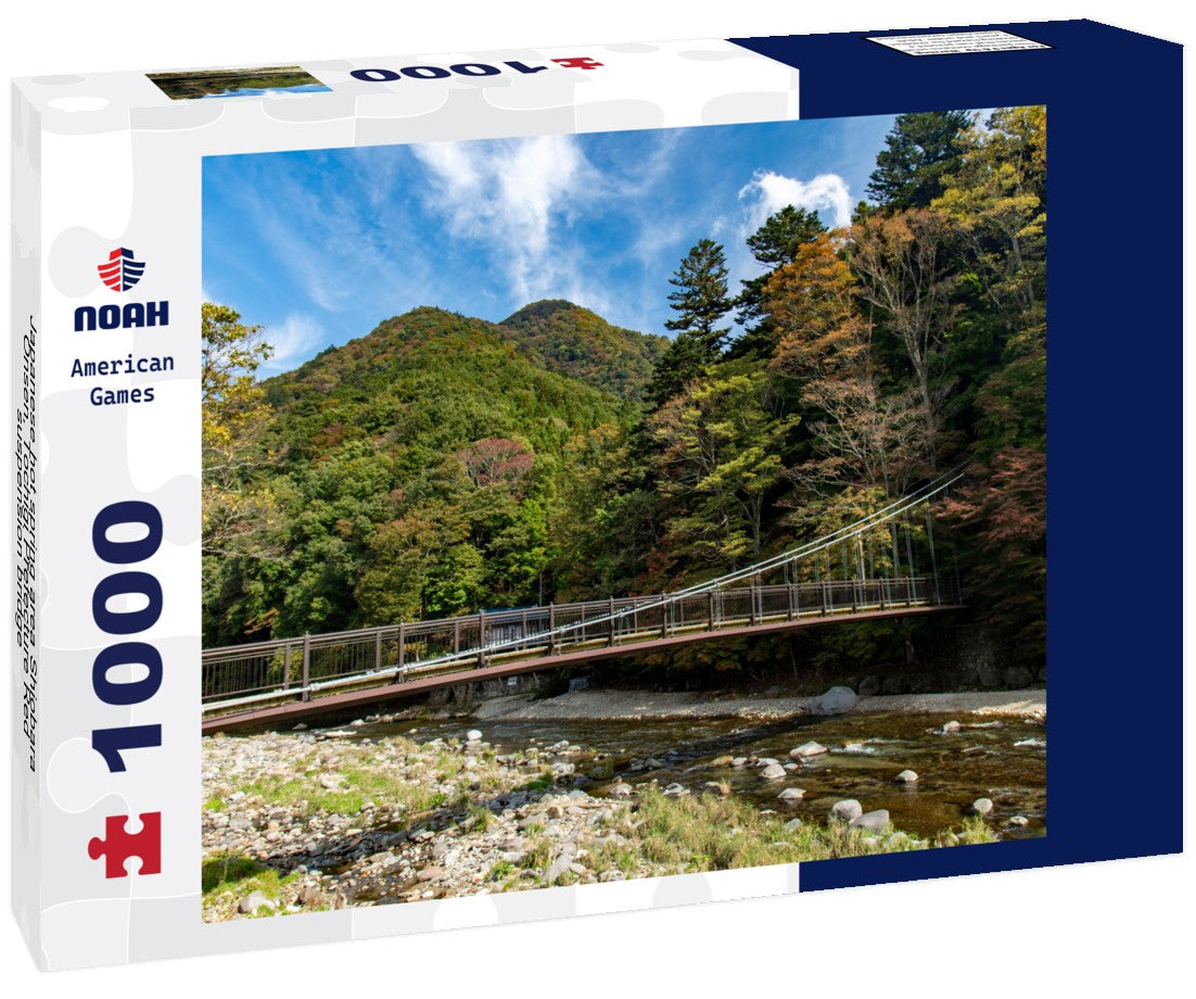 Noah Jigsaw Puzzle Japanese hot spring area Shiobara Onsen, Tochigi Prefecture Red suspension bridge 1000 pieces