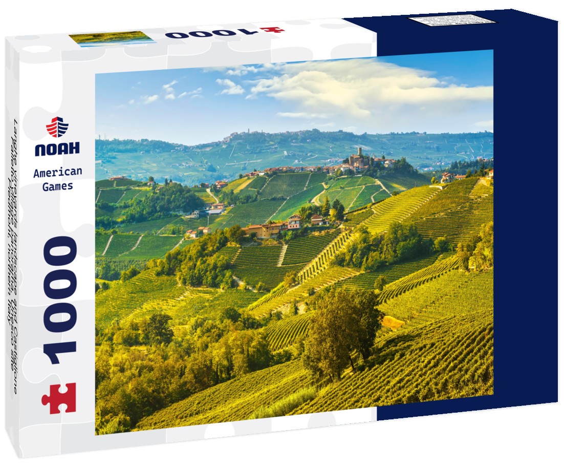 Noah Jigsaw Puzzle Langhe vineyards landscape and Castiglione Falletto village panorama, Unesco site, Piedmont, northern Italy 1000 pieces