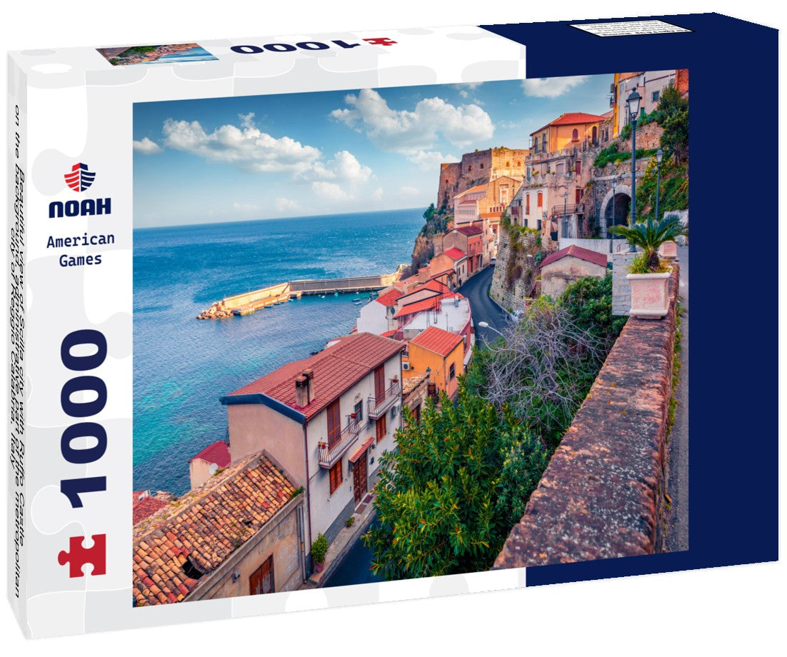 Noah Jigsaw Puzzle Beautiful view of Scilla city with Ruffo Castle on the background, administrative part of the metropolitan city of Reggio Calabria, Italy 1000 pieces
