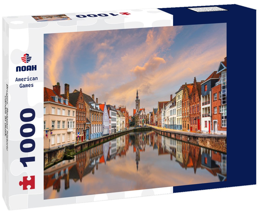 Noah Jigsaw Puzzle Bruges, Belgian historic canals at dusk 1000 pieces