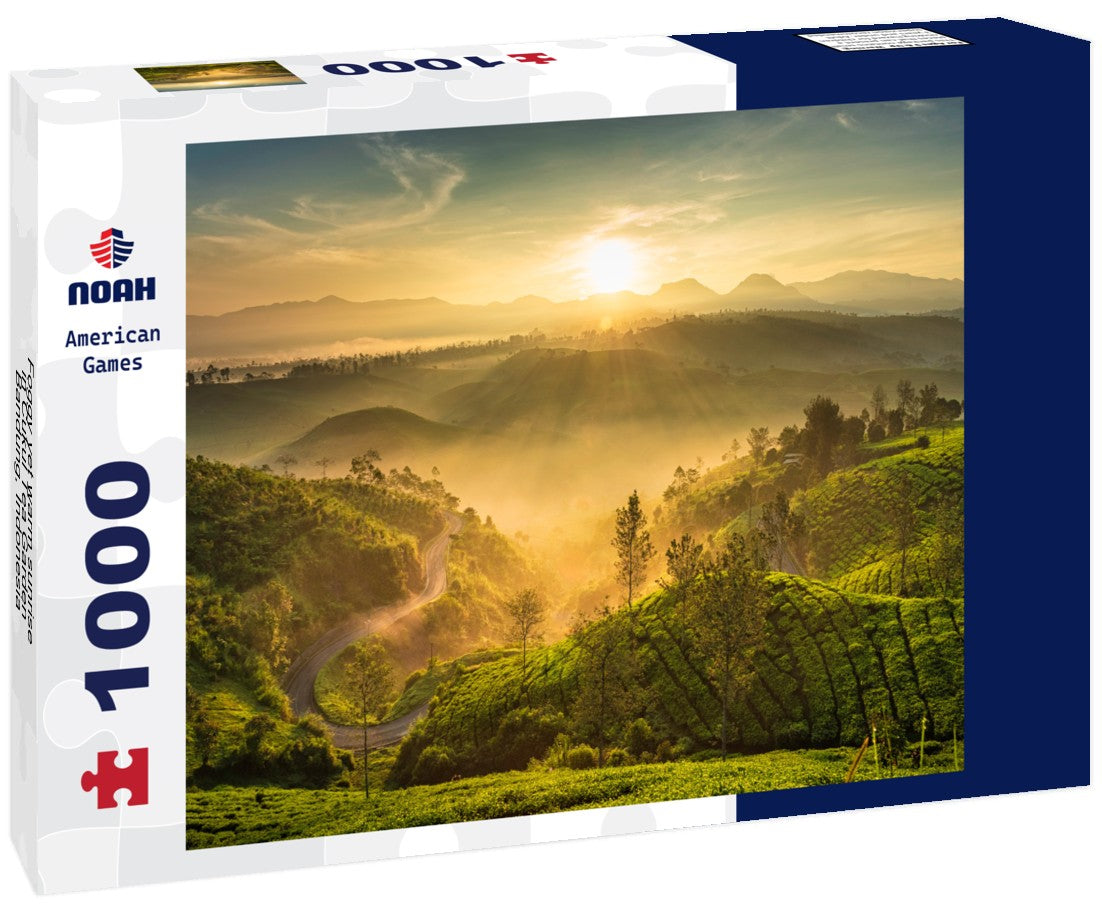 Noah Jigsaw Puzzle Foggy yet warm sunrise in Cukul Tea Garden, Bandung, Indonesia 1000 pieces