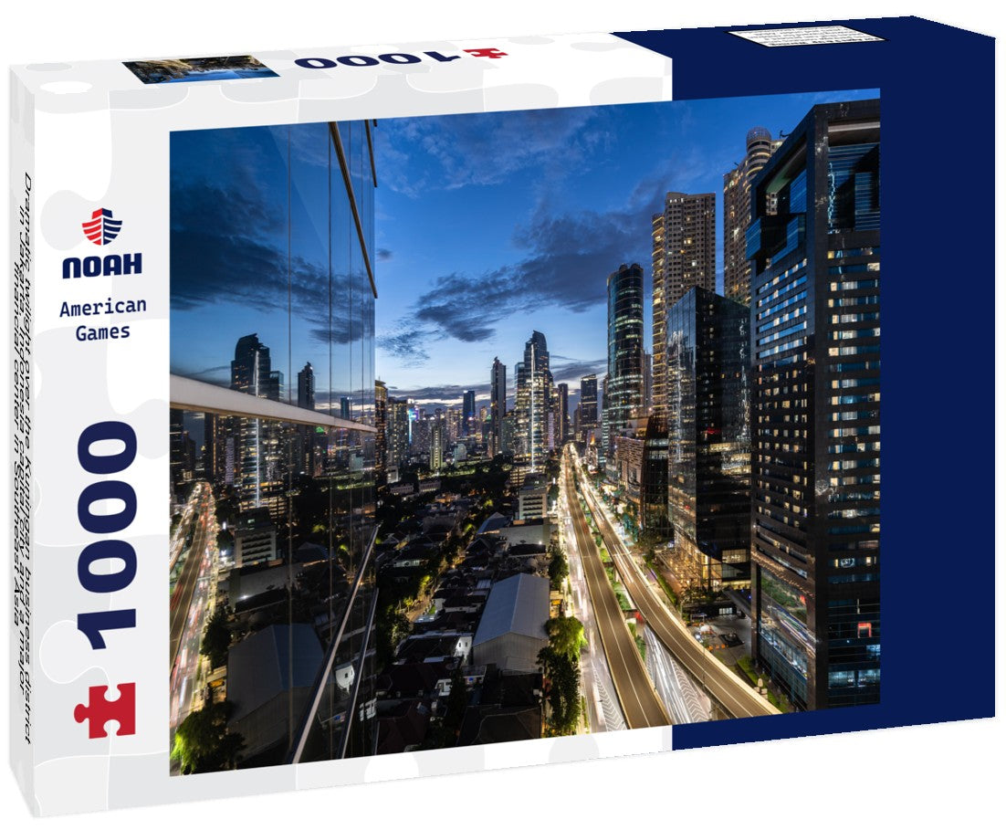 Noah Jigsaw Puzzle Dramatic twilight over the Kuningan business district in Jakarta, Indonesia capital city and a major financial center in Southeast Asia 1000 pieces