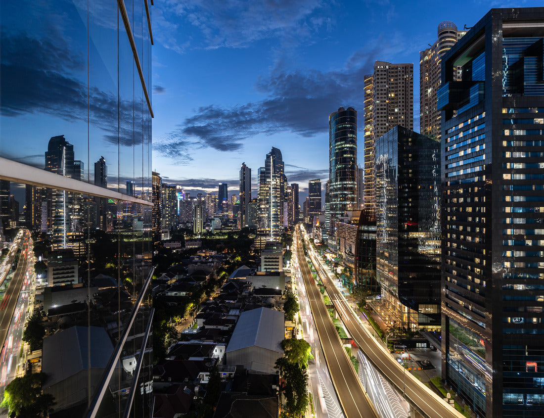 Noah Jigsaw Puzzle Dramatic twilight over the Kuningan business district in Jakarta, Indonesia capital city and a major financial center in Southeast Asia 1000 pieces