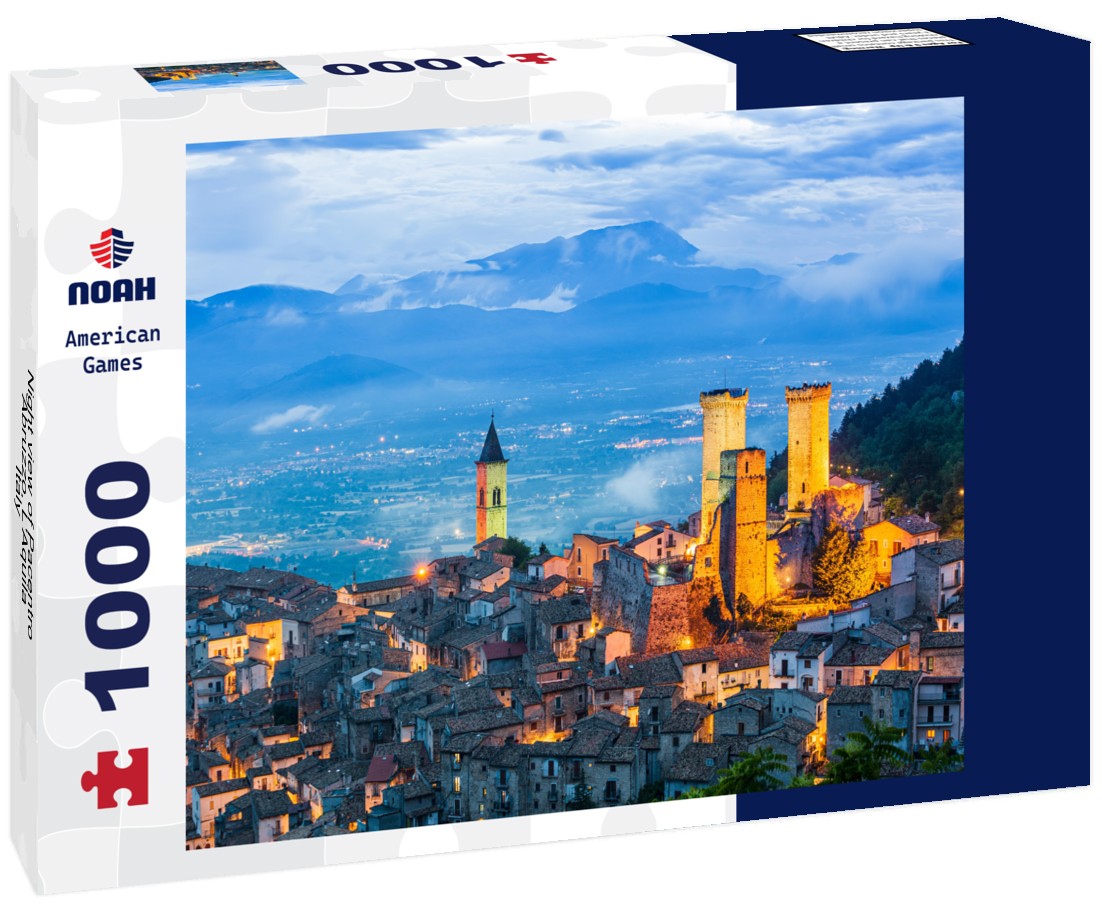 Noah Jigsaw Puzzle Night view of Pacentro, Abruzzo, L'Aquila, Italy 1000 pieces
