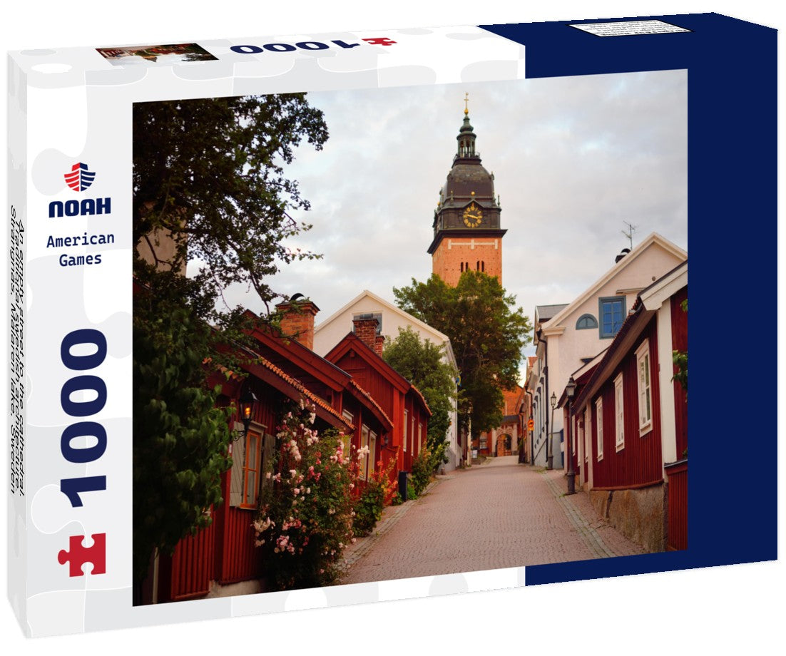 Noah Jigsaw Puzzle An empty street to the cathedral. Traditional swedish architecture. Strängnäs, Mälaren lake, Sweden 1000 pieces