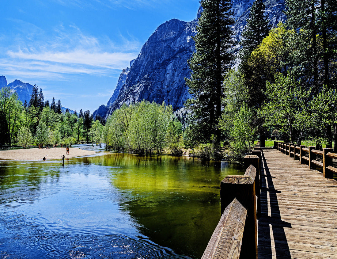 Noah Jigsaw Puzzle island beach as seen from the Swinging Bridge. Yosemite National park 1000 pieces