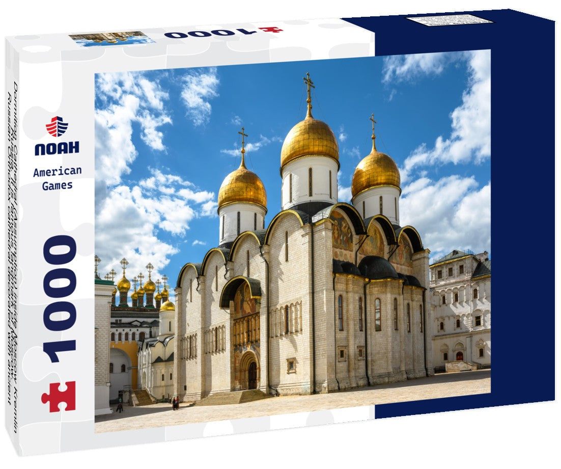 Noah Jigsaw Puzzle Dormition Cathedral (Assumption) inside Moscow Kremlin, Russia. It is famous landmark of Moscow. Russian Orthodox cathedral decorated with ancient frescoes. Old church in Moscow center in summer 1000 pieces