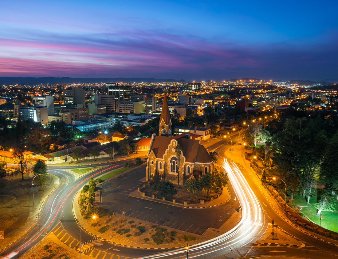 Noah Jigsaw Puzzle Aerial view of historical landmark Christ Church aka Christuskirche at dusk in Windhoek, the capital and largest city of Namibia 1000 pieces