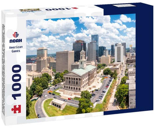 Noah Jigsaw Puzzle Aerial view of Nashville Capitol and skyline on a sunny day. Nashville is the capital and most populous city of Tennessee, and a major center for the music industry 1000 pieces