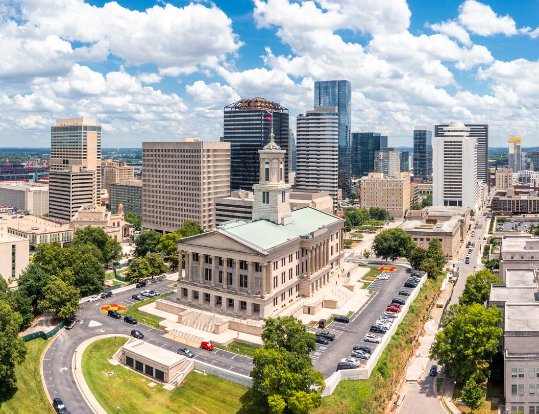 Noah Jigsaw Puzzle Aerial view of Nashville Capitol and skyline on a sunny day. Nashville is the capital and most populous city of Tennessee, and a major center for the music industry 1000 pieces