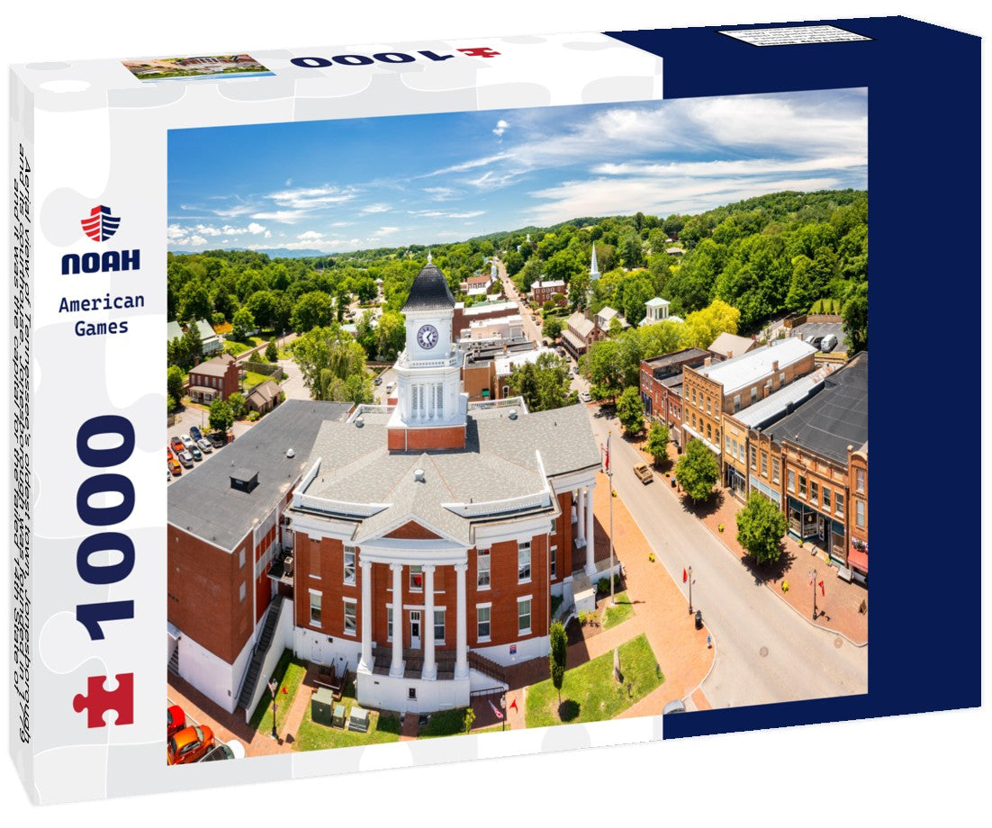 Noah Jigsaw Puzzle Aerial view of Tennessee's oldest town, Jonesborough and its courthouse. Jonesborough was founded in 1779 and it was the capital for the failed 14th State of the US, known as the State of Franklin 1000 pieces