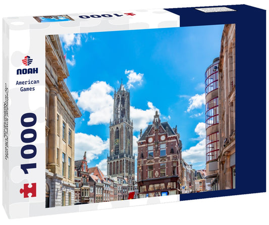 Noah Jigsaw Puzzle Cathedral tower and old city architecture in Utrecht, Netherlands 1000 pieces