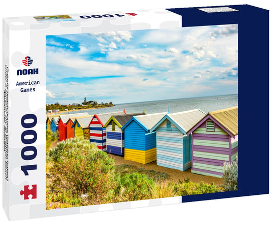 Noah Jigsaw Puzzle Colorful beach houses (bathing boxes) under a summer sky at Brighton Beach, Melbourne, Australia 1000 pieces