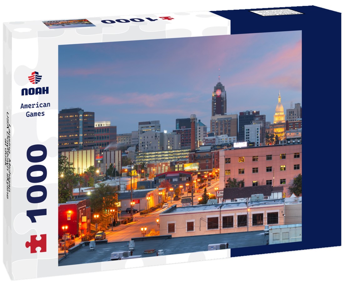 Noah Jigsaw Puzzle Lansing, Michigan, USA Downtown skyline at dusk 1000 pieces