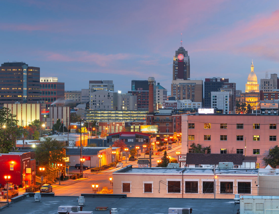 Noah Jigsaw Puzzle Lansing, Michigan, USA Downtown skyline at dusk 1000 pieces