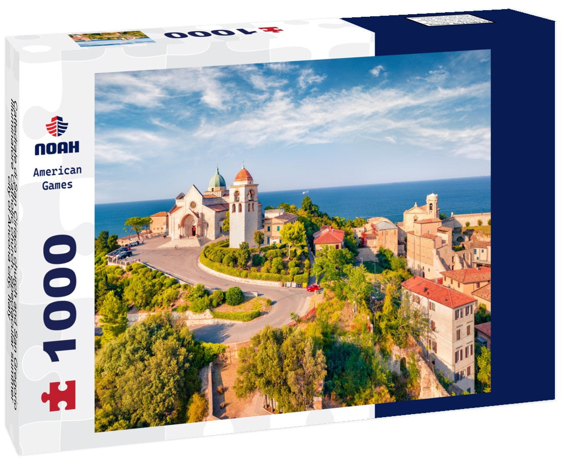 Noah Jigsaw Puzzle Cattedrale di San Ciriaco church and San Gregorio Illuminatore Catholic church. Spectacular summer city of Ancona city, Italy 1000 pieces